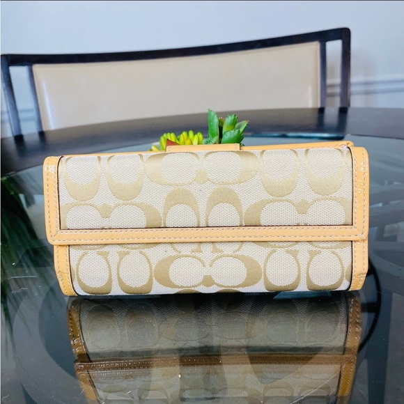 Coach Turnlock Slim Envelope Wallet C Canvas Pattern Leather - Picture 3 of 8